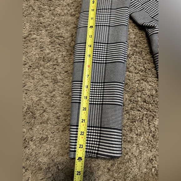 EXPRESS Black White Plaid Lapel Double Breasted Blazer Jacket Career Academia S - Picture 11 of 11